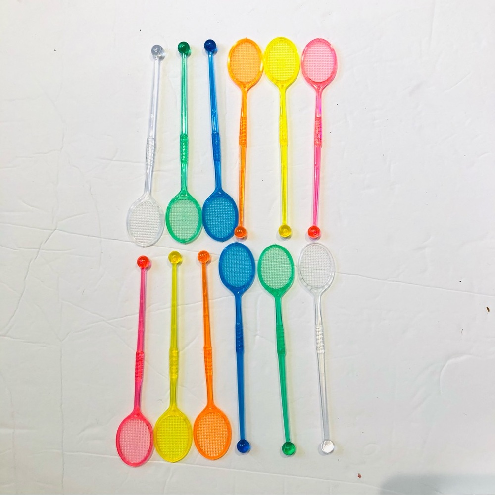 Vintage tennis racket drink stirrers